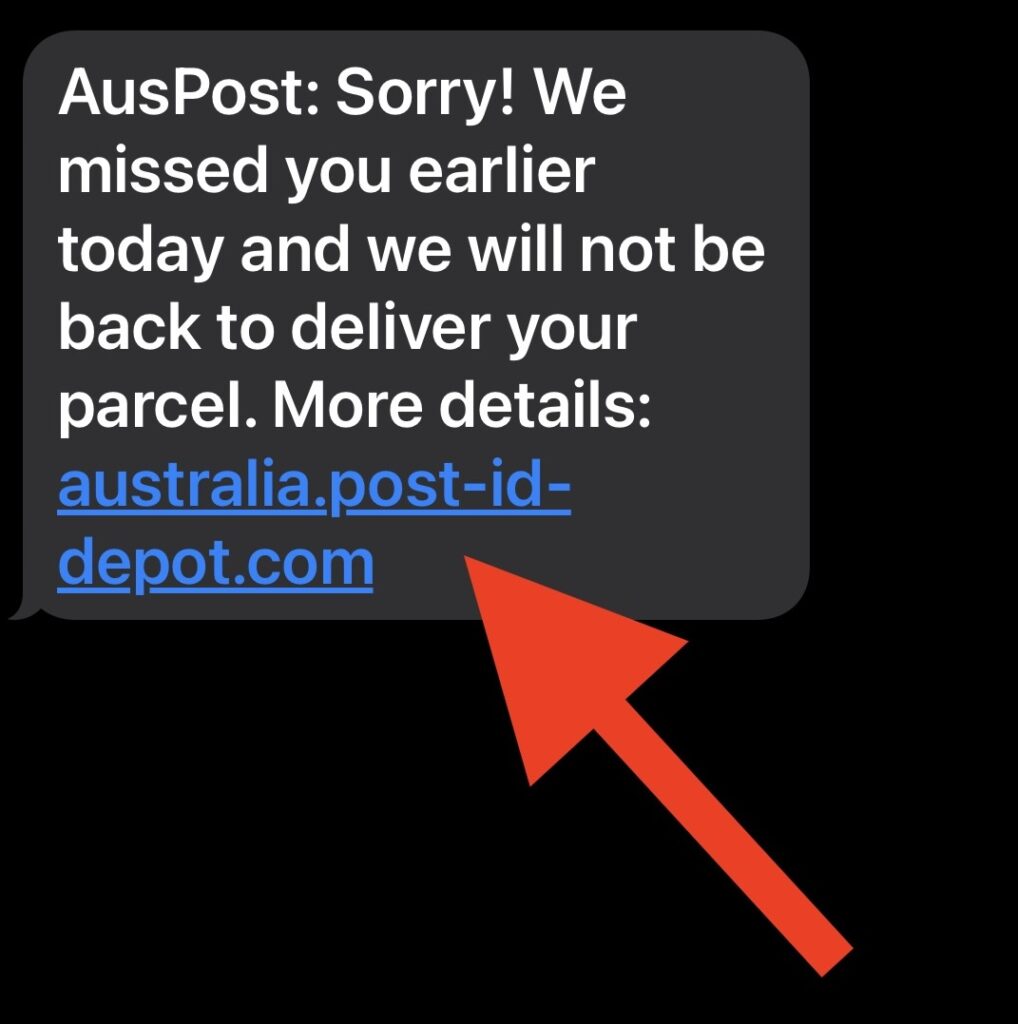 Deceptive australia post site