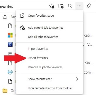 export edge favorites