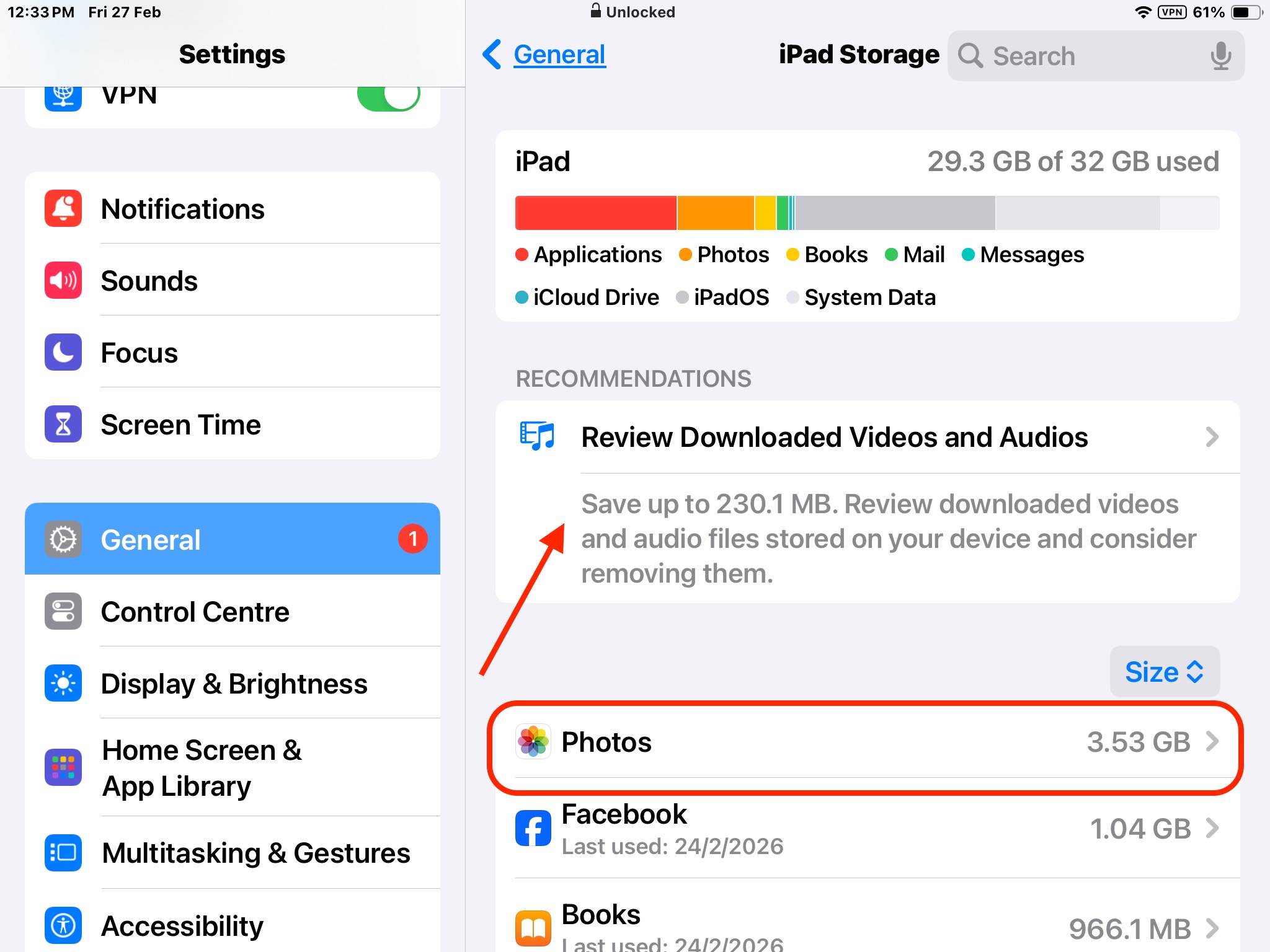 Delete audio and videos on ipad